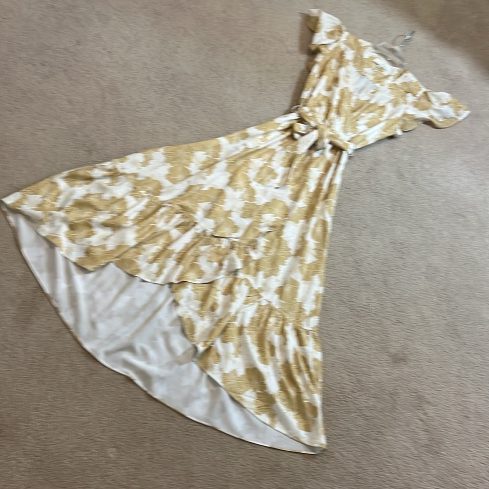 Pinch Cream and Gold Midi Dress